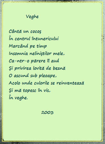 Description: Poezia �Veghe� - Imagine si text