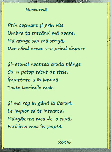 Description: Poezia �Nocturna� - Imagine si text