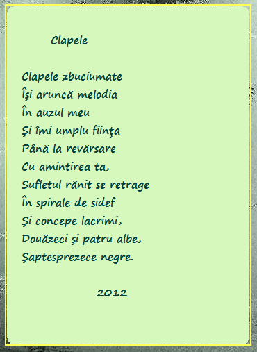 Description: Poezia �Clapele� - Imagine si text
